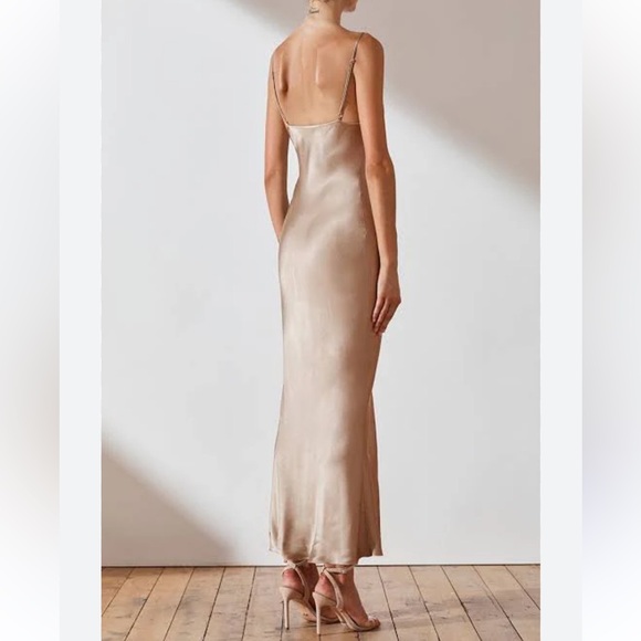 Shona Joy LA LUNE BIAS SLIP DRESS - GOLD - Picture 4 of 7